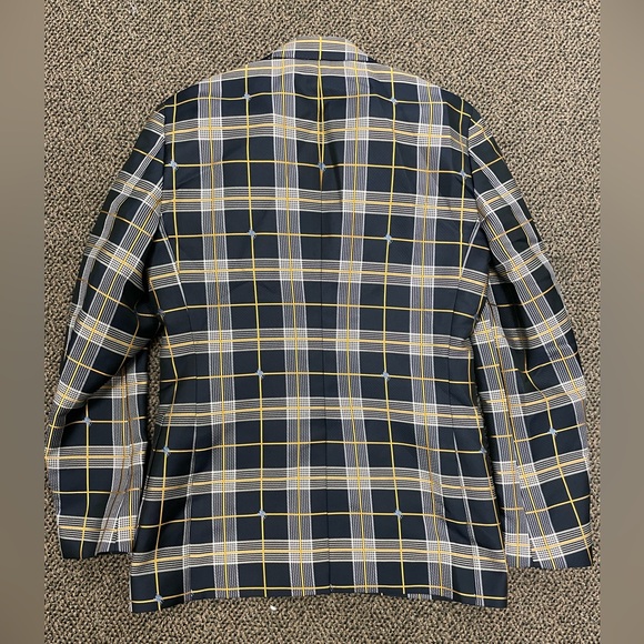 BURBERRY Made in Italy Bold Check Silk Blend Patch Pocket Blazer Size 8 - Picture 10 of 10